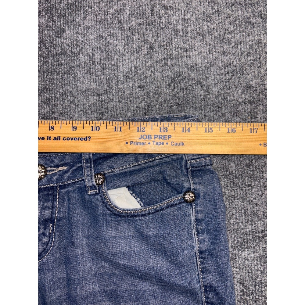 UWD Skinny Jeans Women Size 3 Blue Denim Metallic Embroidered Beaded Back Pocket - Picture 6 of 11